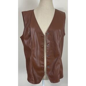 Marc New York Light Brown Pleather Suede Vest